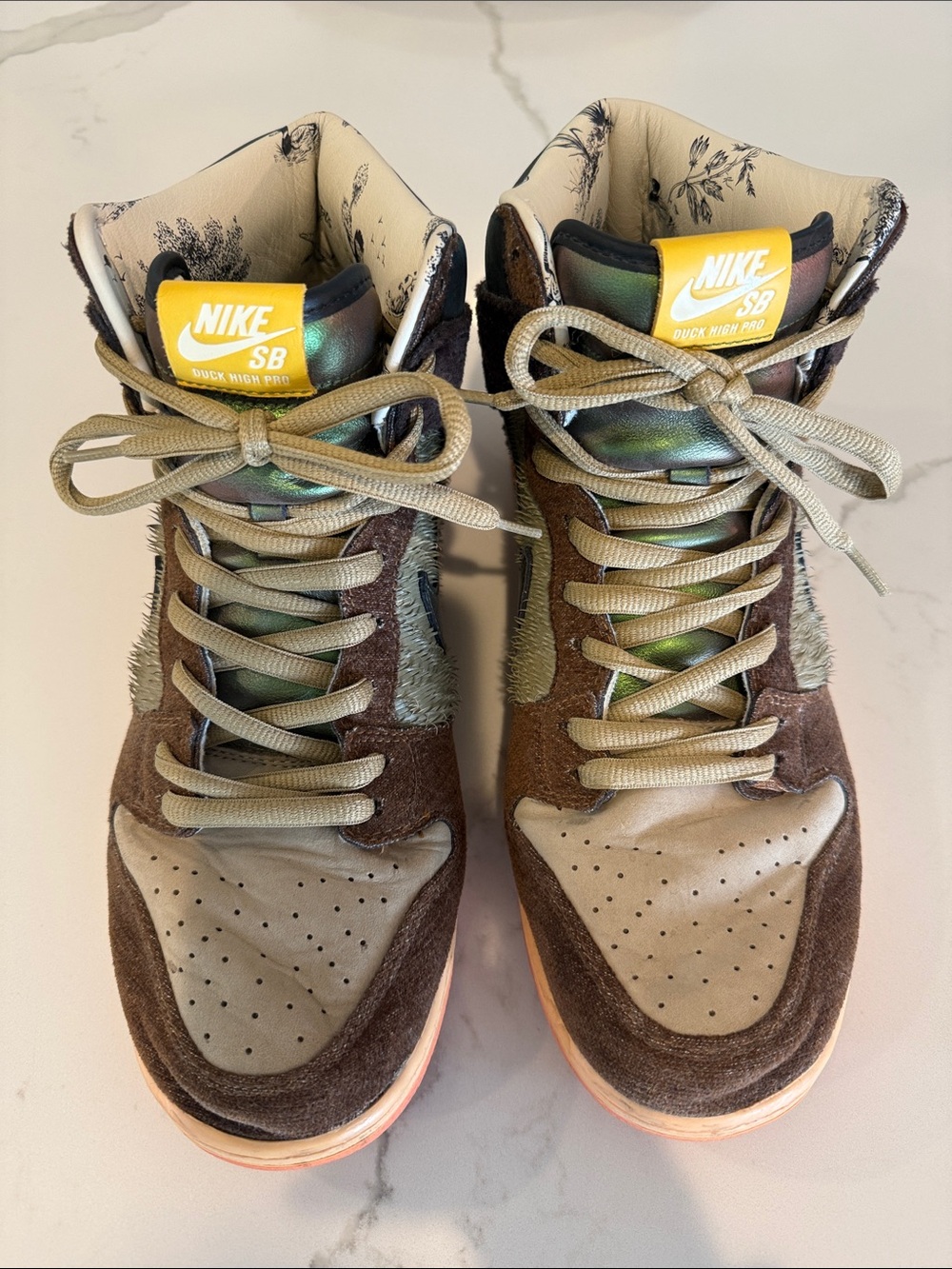 Nike SB Dunk High Pro Olive Green Brown with Yellow Tongue